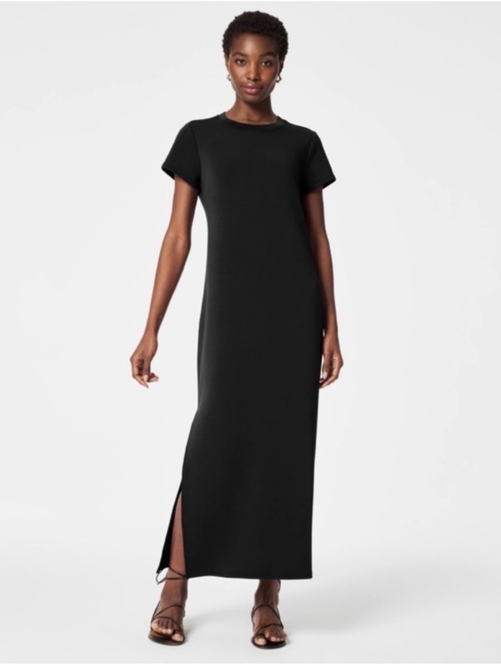 SPANX AirEssentials Maxi T-Shirt Dress Black Small